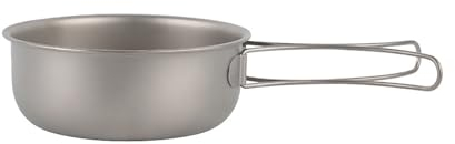 GAUDIO Gavetta Scout, Casseruola in Titanio, Pentole Campeggio, Accessori Campeggio Portatile con Manico Pieghevole da Viaggio, Kit di Cucina (Size : 10.0in/25.7cm)