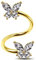 Jewseen Twisted Spiral Ohrringe Schmetterling Knorpel Ohrringe Edelstahl Spirale Hantel Daith Piercing Schmuck Twisted Lip Labret