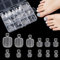 TOMICCA 120 Pièces Faux Ongles Pieds, 12 Tailles Acrylique Faux Ongles Pied avec Boîte, Couverture Complète en Capsule Americaine Ongle Artificiels pour Femmes Filles Salon de Manucure Nail Art