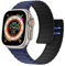 Astorgos Magnetisch Uhrenarmband Kompatibel mit Apple Watch Armband Ultra/Ultra2 49mm/SE Serie 10/9/8/7/6/5/4/3/2/1 42/44/45/46mm,Silikon Armbänder Starker Magnet Link Ersatzarmband,DunkelBlau&S