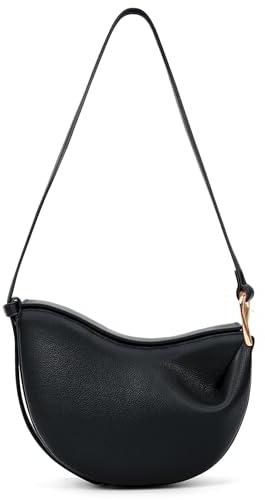 HICARRY Halbmond Tasche Damen PU Leder Umhängetasche Klein Schultertaschen Crossbody Bag Damen Half Moon Bag Luxus Designer Crossbag Modische Knödeltasche Lässige Hobo Handtasche