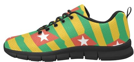 IFCXA Togo Flag Herren-Laufschuhe, leicht, atmungsaktiv, modischer Sneaker, mehrfarbig, 42 EU