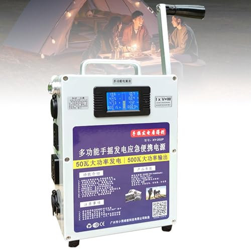 HENGCMM Generatore a manovella, Auto Manuale Generatore di Corrente a Manovella, Generatore di Carica Portatile a manovella Ricarica USB per Campeggio Domestico All'aperto Ricarica