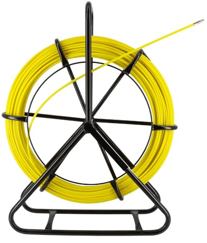 Aiguille tire fil sur dévidoir - 6mm - longueur 100m - Tire câble électricien Fibre de verre