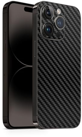TF Skins kompatibel mit iPhone 12 Pro, Skin Schutzfolie mit 360° Schutz, super dünn und resistent (Carbon Schwarz)