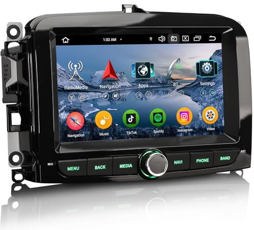 erisin [4+64GB] 8 Core Android 14 Car Stereo Radio for Fiat 500L Wireless Carplay Android Auto GPS Sat Nav DSP Bluetooth 5.0 WiFi Dab+ IPS Canbus RDS TPMS