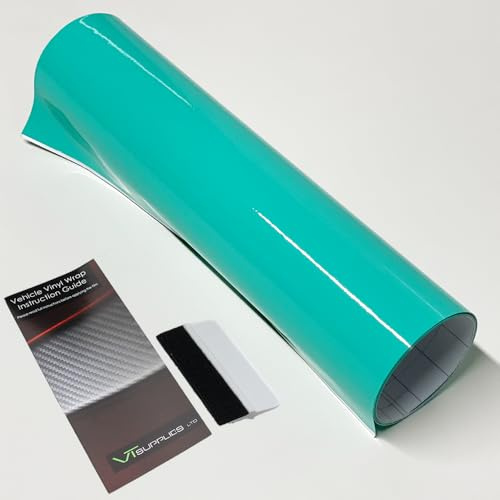 Gloss Car Vinyl Wrap [Self Adhesive Air Release Film] with Squeegee Tool - Outdoor Rated for Car Automotive Use (Teal, 30 x 152cm)