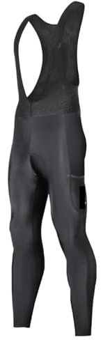 Salopette Ciclismo Uomo Pantaloni con bretelle termici da ciclismo invernali con tasca posteriore Pantaloni con bretelle caldi sportivi in ​​pile da uomo imbottiti in gel 5D Pantaloni con bretelle da