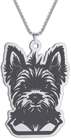 IOETSEUT men's necklaces gothic Funny Yorkshire Terrier Dog Pendant Necklace For Women Cartoon Jewelry Cute Animal Necklace the gift