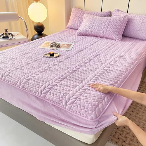 JIANINGHOME Spannbetttuch 180x200,Spannbettlaken Plüsch Flauschig Fleece Winter Spannbetttuch Cashmere Touch Flanell Bettlaken
