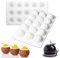 WishesMar 2 Pièces Moule à Chocolat Forme de Sphère Boule Balle 15 Cavités Moules en Silicone pour Bonbon Glace Petit Savon Décoration de Gateau - Diamètre 4,3 cm