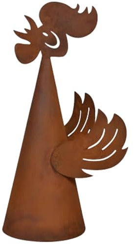 Rostikal Sgabello per recinzione, rubinetto in effetto ruggine – fatto a mano – decorazione in metallo resistente alle intemperie – decorazione da giardino vintage per recinzione da giardino, aiuole e