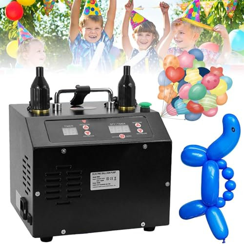 HEAXIY Dual Nozzle Balloon Inflator Blower, Electric Air Balloon Pump with Timed Quantitative Function, Perfect for Party Events Decoration