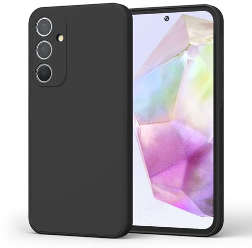 Vancle Coque Compatible pour Samsung Galaxy A35 5G, Étui en Silicone avec Doublure en Microfibre Souple, Conception Spéciale de Bord Droit pour Samsung Galaxy A35 5G (Noir)