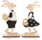 PAIVSUN Osterdeko Holz Hase, Osterdekoration aus Holz Osterhasen, Deko Aufsteller für Ostern, Osterhasen und Ostereier für Ostern Frühlings Deko