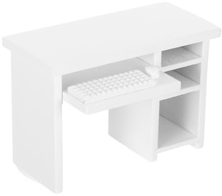 MAGICLULU Puppenhaus Computertisch Viktorianisches Puppenhaus -schwimmwesten Netter Schlüsselbund Sofa Puppenhaus Mini-Ornamente Plüsch-schlüsselanhänger Mini-verschlüsse Birke Weiß