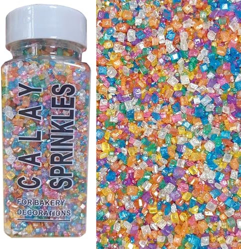 Essbare Dekorative Bunter Diamant Zuckersand 120g Cupcakes Brot Donuts Kekse und andere dekorative Zucker Toppings für Halloween Weihnachten Geburtstage und Kuchen Topper Kuchen Toppings