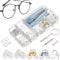 25 Paires Plaquettes de Nez de Lunettes en Silicone,Tampon de Nez de Lunettes à Visser, Kit de Réparation de Lunettes avec Vis Pincette et Chiffon de Nettoyage