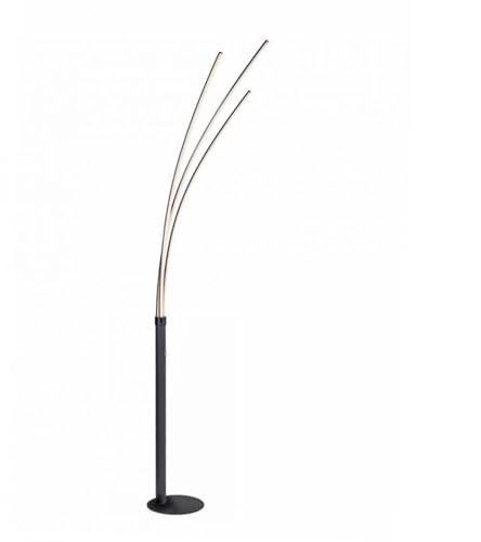 Licht-Erlebnisse LED Bogenleuchte Metall Schwarz Wohnzimmer 215 cm 6 W 3000 K warmweiß 733 lm Kippschalter dekoratives Design aufgefächert XXL Stehleuchte Modern
