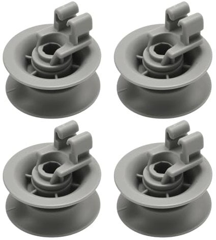 MospdyGear 4 Pcs 611666 Dishwasher Upper Basket Wheel, Dishwasher Racks Practical Dishwasher Lower Basket Wheels, Replacement for Siemens Replacement for Bosch