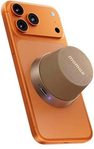 MOMAX Cassa Bluetooth Portatile Magnetico, Altoparlante Bluetooth IPX6 Impermeabile, 12 Ore di Riproduzione, Stereo TWS, Cassa Musica USB-C per Esterni, Ideale per Viaggi e Come Idea Regalo