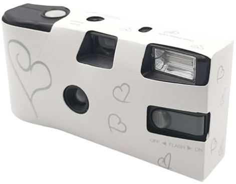 Nostalgische Einweg Filmkamera mit eingebautem Blitzlicht und 27 Belichtungen für Hochzeiten, Partys, 35-mm Einmal Hochzeitsbevorzugung