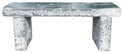IDYL Marmor Stein Naturstein Bank | Frostfest | Größe (LxBxH) 120x40x45 cm | Grau | Handarbeit | mit Eckigen oder Runden Kanten | Japanische Garten-Dekoration