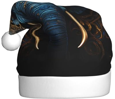 KKAFGBV Klassischer unheimlicher Elefant gedruckt Weihnachten für Weihnachten Party Supplies und Geschenke Winter Schnee Hut