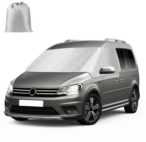 Windschutzscheiben Abdeckung Kompatibel mit VW Caddy 2004-2021 | Externe Frontscheiben Sonnenschutz, Schnee Eisschutz Wrap Abdeckung