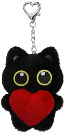 Tapufitil Chat Noir Porte-clés En Peluche Et Accessoire De Sac Pour Saint-Valentin Et Fête De La Saint-Patrick Kawaii