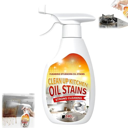 240ml Multi-Purpose Kitchen Heavy Oil Cleaner Spray,Heavy Duty Kitchen Degreaser Cleaning Spray,Powerful Clean Kitchen Oil Stains Cleaner,O-il Remover For Multi-Surface Cookware Countertop Range Hood