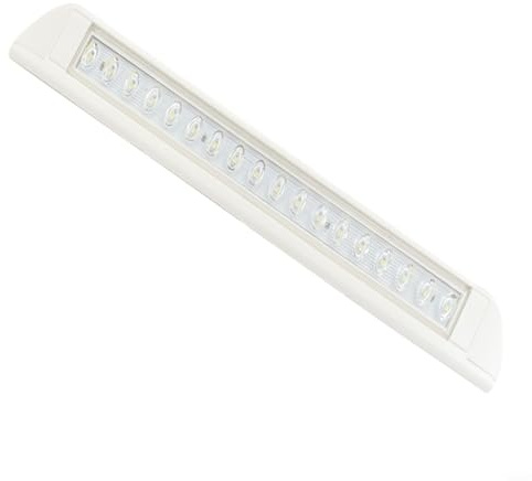 EffiFish Wohnmobil-Markisenleuchte, 18 LEDs, 12–24 V, IP67, wasserdicht, weiß, Außenleuchte für Wohnmobil, Anhänger, Boot, Veranda, Terrasse, Deck-Beleuchtung, schwarz (weiß)
