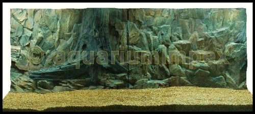 3D Aquarien Rückwand 150x60 Fels mit Wurzel 2TLG.