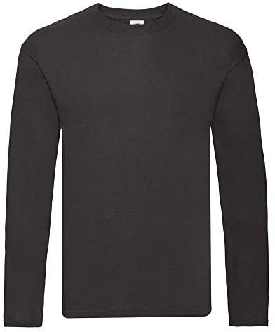 Fruit of the Loom Mens Original Long Sleeve T-Shirt (L) (Black)