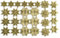 Kunze A060749011 Orden Sterne Set, 26 Stück je Blatt, Geprägtes Papier, Gold