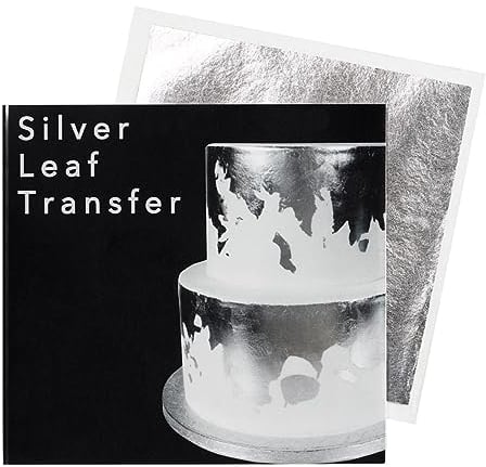 Sugarflair Edible Silver Leaf Transfer Sheet for Cakes, Desserts, Chocolate & Decorations - 80mm x 80mm