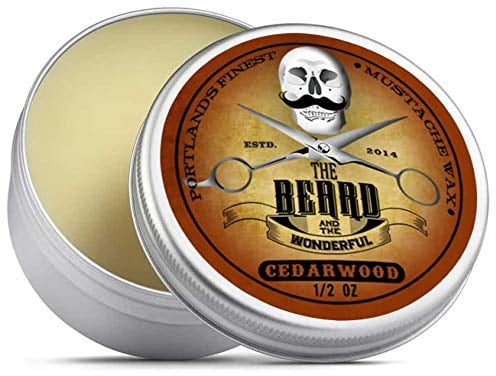 Zedernholz Stark Oberlippenbart Wachs (15ml) Premium Lösung für Mustache & Bart Styling Gedreht, Punkte, Twizzles & Locken - The Beard And The Wonderful