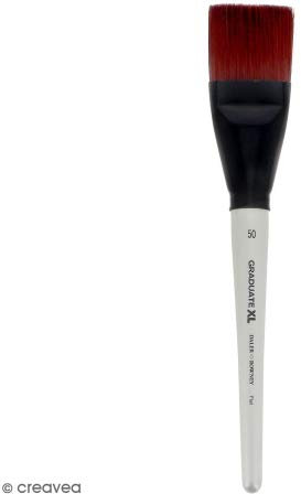Daler-Rowney Graduate XL Multi-Technique Brush, Stiff Synthetic Hair, Long Handle, Flat, 50