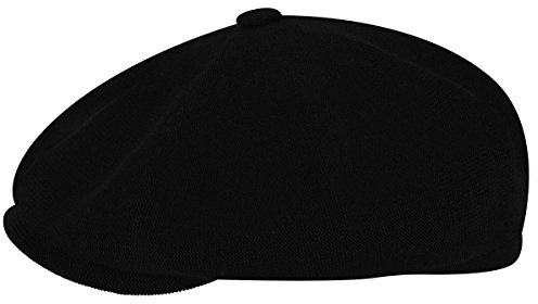 Kangol Hawker Flat Cap Ivy hat Newsboy (L (58-59 cm) - Black)