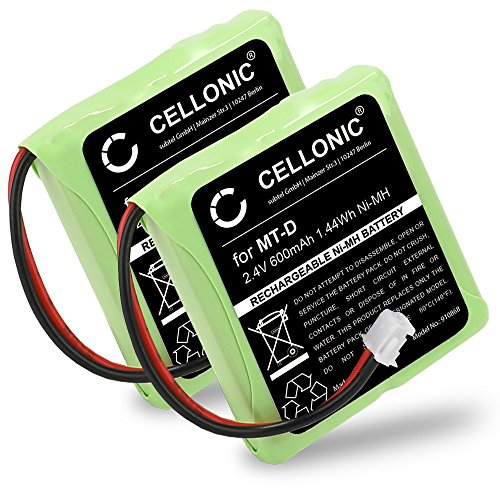 CELLONIC, Akku kompatibel mit Audioline Slim DECT 500, Slim DECT 580 kompatibel mit BT - British Telekom Verve 450 (600mAh, 2.4V) 2X Ersatzakku 5M702BMX