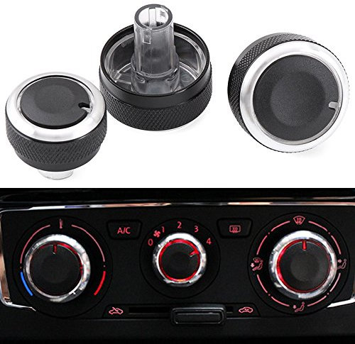 PolarLander 3pcs Bouton de Commande de climatisation de Bouton de climatisation pour V/W Jetta MK6 Bora Golf 5 Touran Passta B6 B7 Skoda Octavia