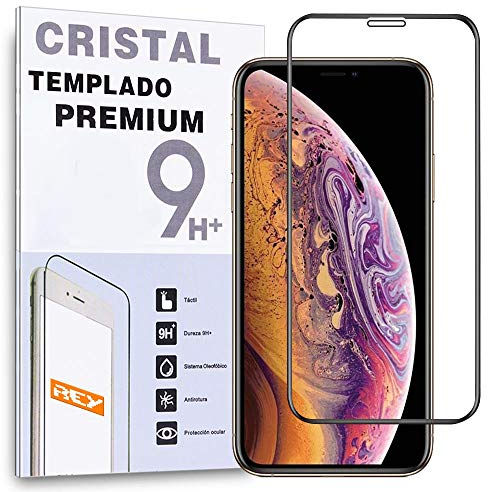 Electrónica Rey Verre Trempé 3D pour iPhone XS Max - iPhone 11 Pro Max, Noir, Protecteur d'écran qualité supérieure, Protection Complète, 3D, 4D, 5D