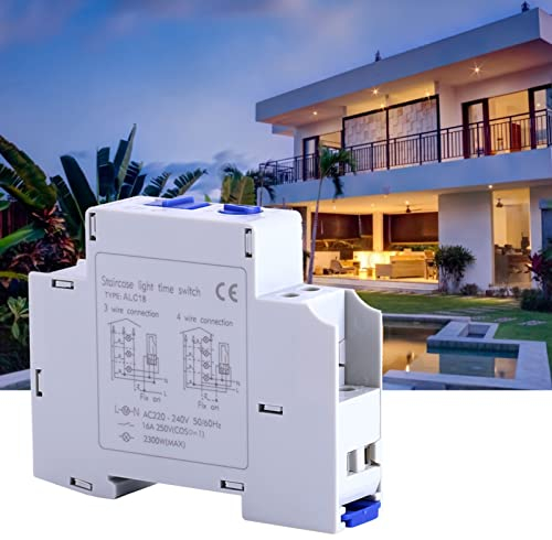 Temporizador para luz de la Escalera Interruptor Temporizador CA 220-240V ALC18 Escalera Mecánica Interruptores De Luz Interruptor De Temporización De Relé Electrónico para Iluminación De Corredor
