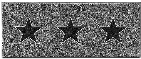 Nicoman Triple Stars Door Mat|Entrance Barrier Dirt-Trapper Floor Mat|Patio Garden Conservatory Doormat|Indoor Outdoor Matt|Grey with 3x Black Stars, Runner 150x60cm/5x2ft