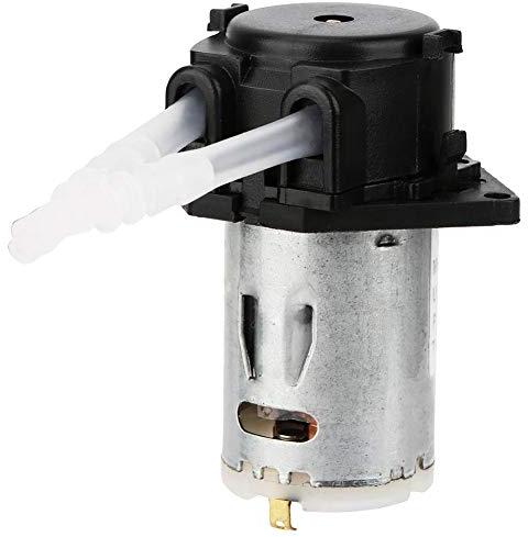 Keenso 24V Peristaltische Pumpe Dosierpumpe DIY Peristaltischer Rohrkopf für chemische Laboranalysen im Labor (schwarz) Pumpen