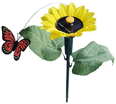 Uteruik Sonnenblumen-Gartenstecker mit Schmetterling, 40 cm, 1 Stück