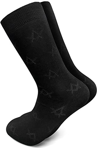 Chaussettes maçonniques en coton pour homme avec carré et boussole