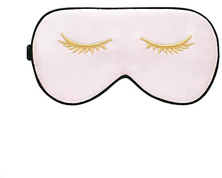 Silk Sleep mask with Adjustable Strap,Comfortable and Super Soft Eye mask Ultimate Sleeping aid Pink pattern4