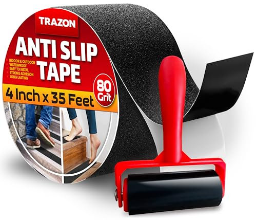 Grip Tape - Heavy Duty Anti-Slip Tejp för Stairs utomhus/Inomhus Vattentät 4 tum x 35 fot Säkerhet Non Skid Roll för Stair Steps Traction Tread Traction Trappor Grips Adhesive Non Slip Strips Nonslip