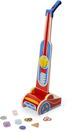 Melissa & Doug Juego de aspiradora de madera (embalaje abreviado)